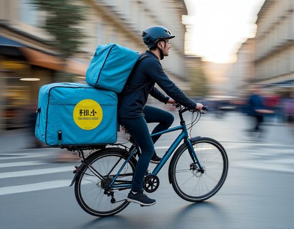 Fahrradkurier auf der letzten Meile in Salzburg